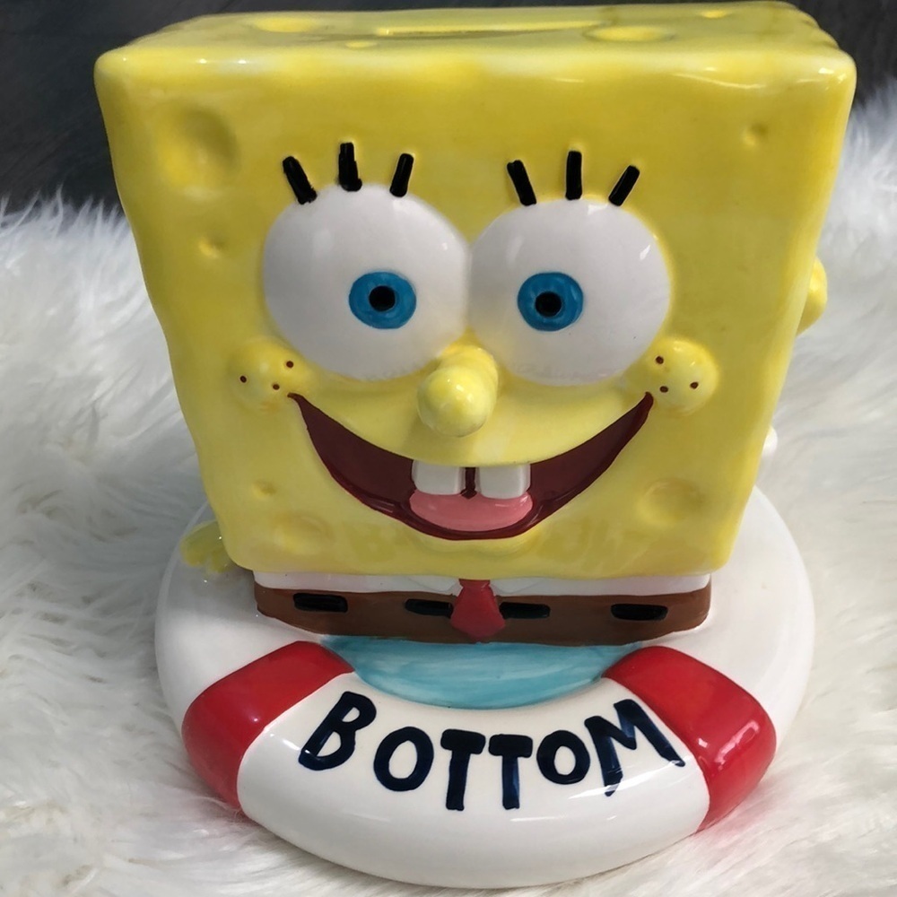 Vintage 2003 Nickelodeon SpongeBob Square Pants Bikini Bottom Ceramic Coin Bank